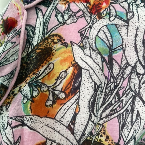 Plum Pretty Sugar Pink Bird Print Pajama Top - Picture 9 of 9